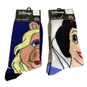 Disney Crew Socks Miss Piggy Snow White Size 9-13 Character Socks